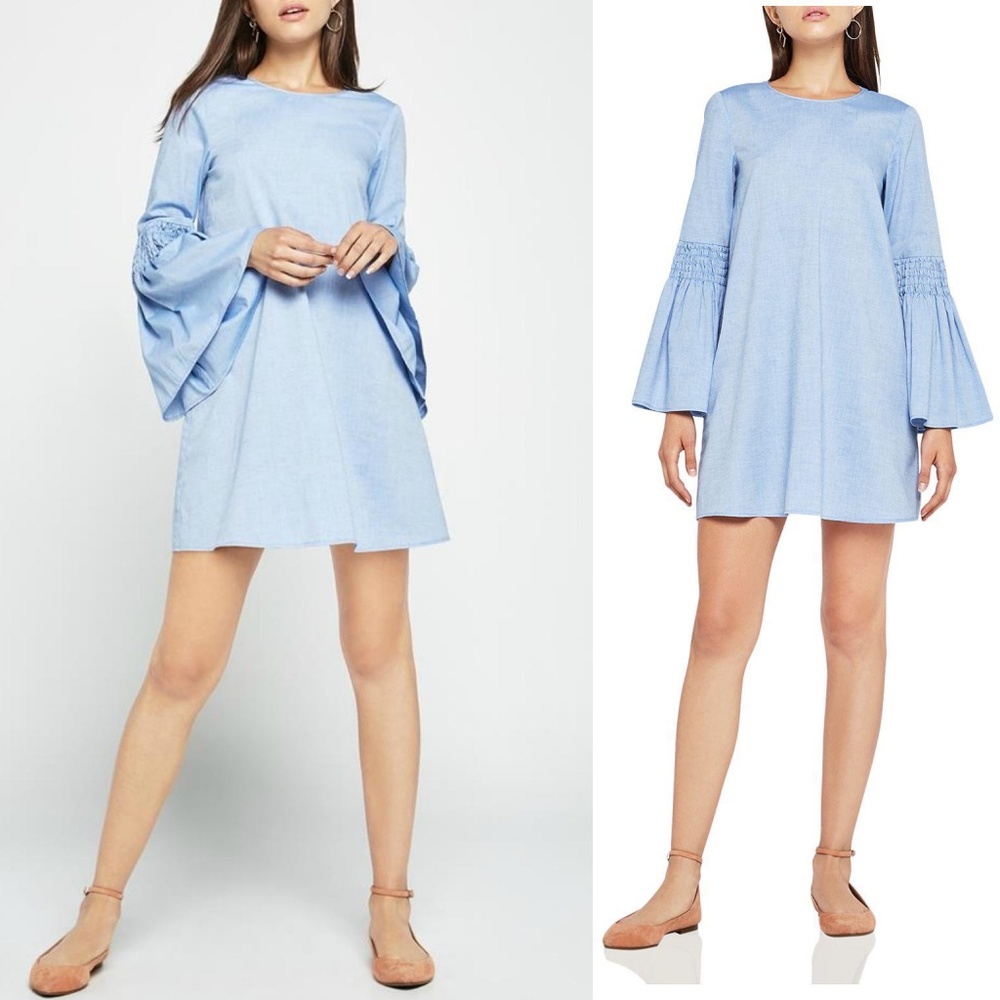 BCBGeneration Blue Bell Sleeve Dress